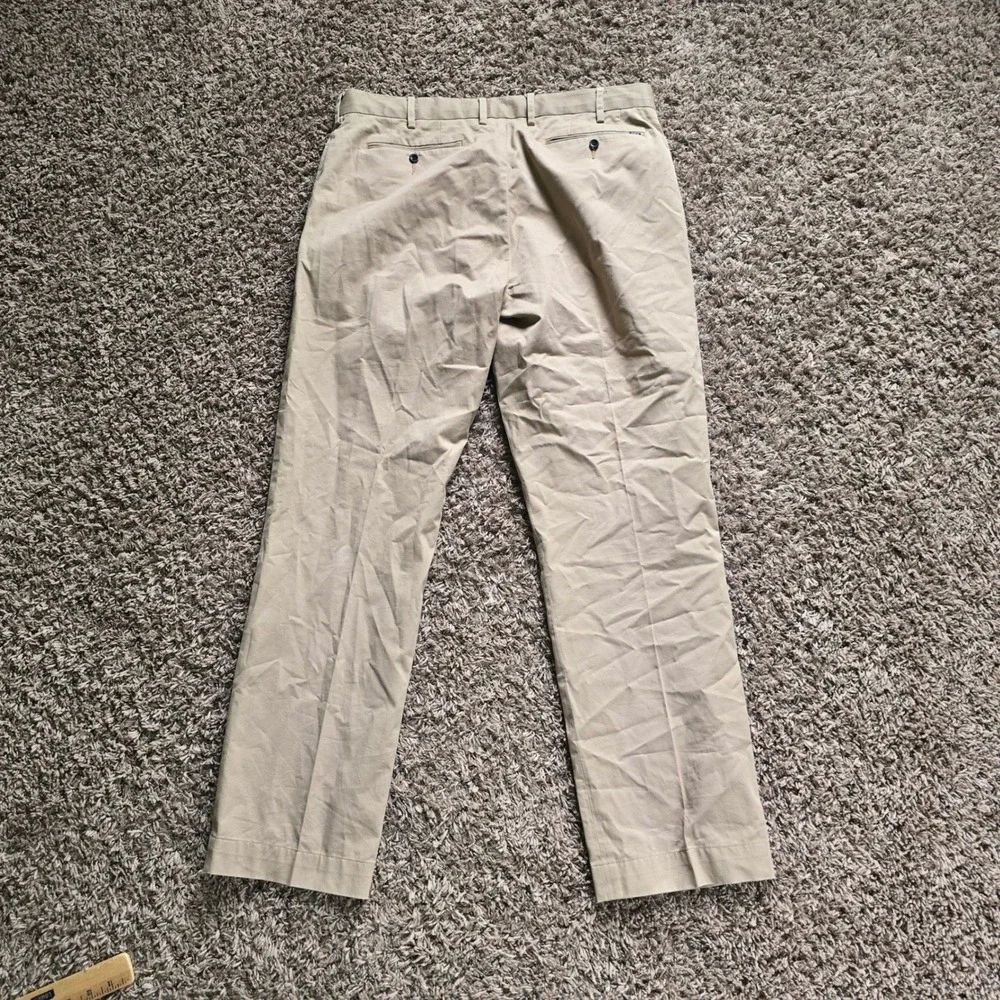 Polo Ralph Lauren Chino Pants Mens 36x32 Tan Stretch Classic Fit Flat Front
